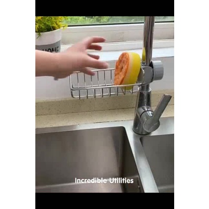 Kệ Inox Gắn Vòi Nước Kệ Giỏ Đựng Để Đồ Rửa Chén Bát Kệ Gắn Bồn Rửa Chén Tiện Lợi