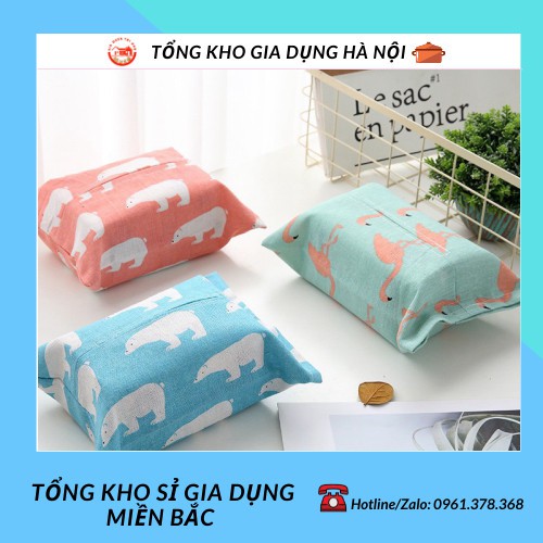 Túi đựng khăn giấy bằng vải cho gia đình 88097 TỔNG KHO SỈ GIA DỤNG