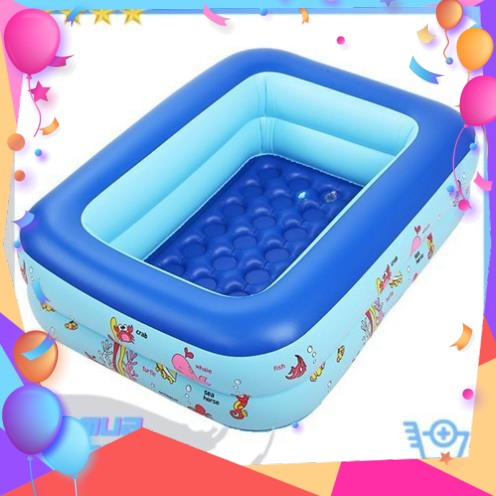 Bể Bơi Cho Bé, Bể Bơi Phao 3 Tầng Kích Thước 2M1 ( 210x135xCao55Cm ), Hàng Loại 1 Có Đáy Chống Trượt - BX