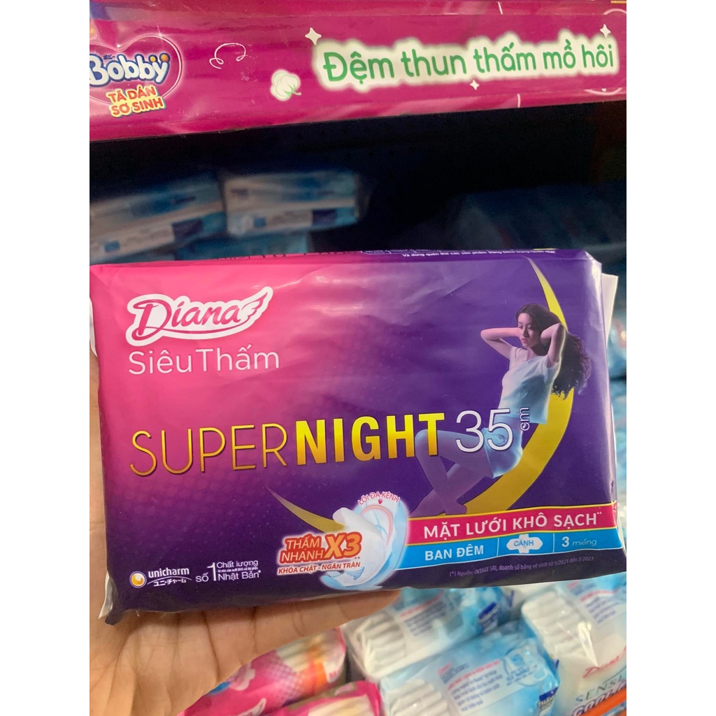 Băng vệ sinh Diana siêu thấm supernight 29cm / 35cm