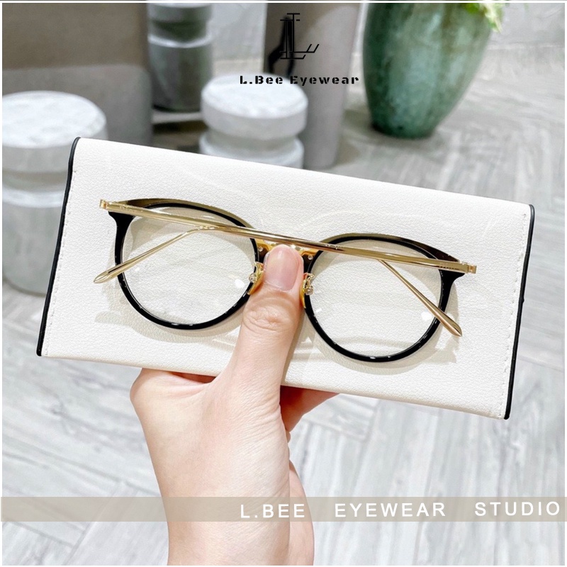Gọng kính cận nữ thời trang L.BEE EYEWEAR, kính kim loại mắt mèo nhựa cao cấp MSP.60L.20