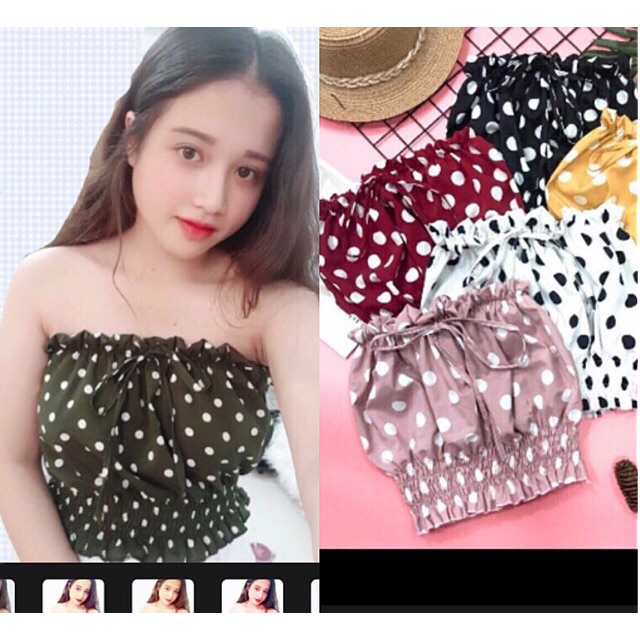 Áo ống hoạ tiết sành điệu