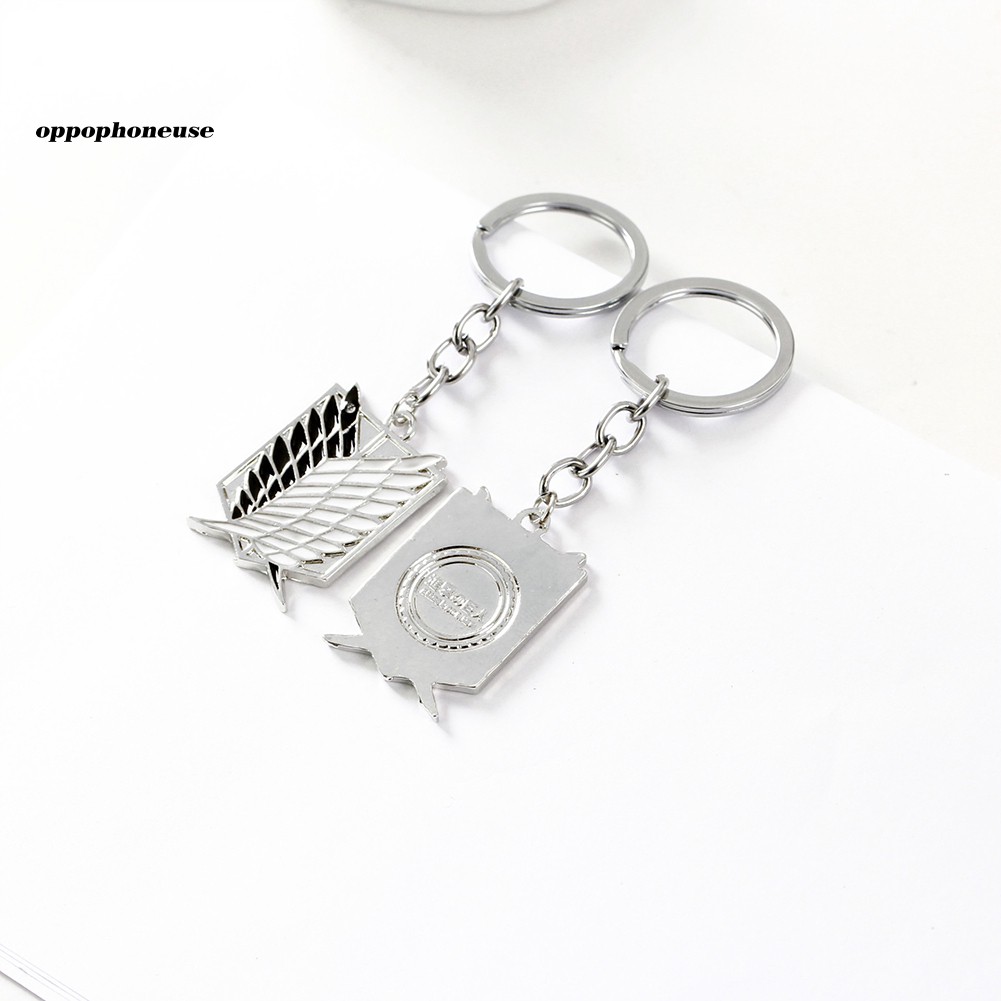 【OPHE】Attack On Titan Anime Keychain Giant Legion Flag Cosplay Jewelry Key Ring Gift