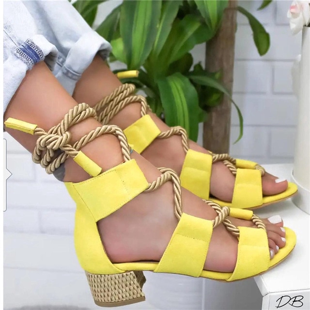 Giày sandal nữ đế xuồng quai dây thừng