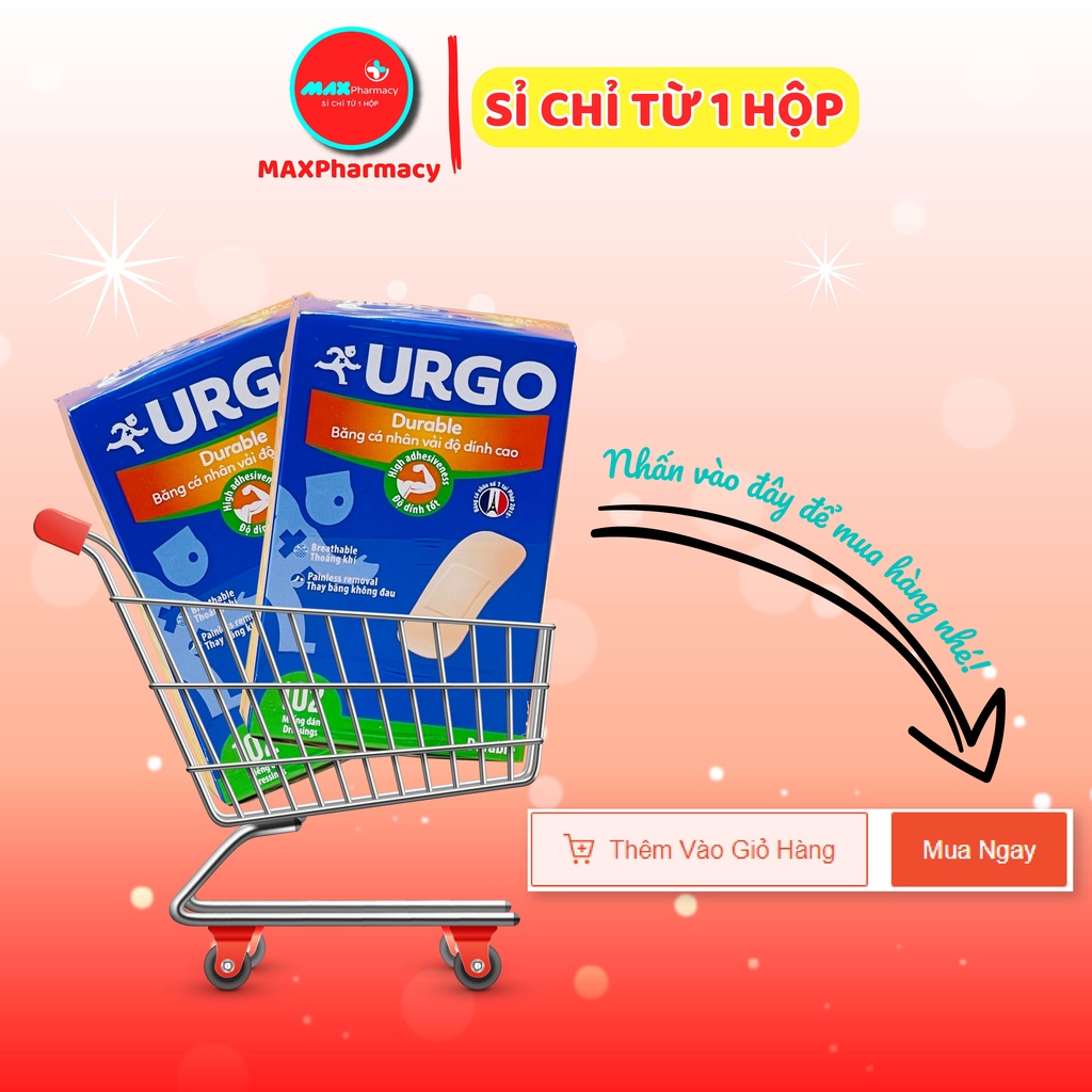 HỘP Băng cá nhân vải độ dính cao Urgo Durable  - Maxpharmacy