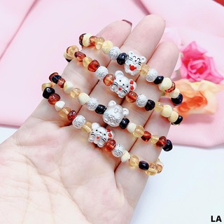 VÒNG HỔ PHÁCH MIX CON GIÁP BẠC CHO BÉ