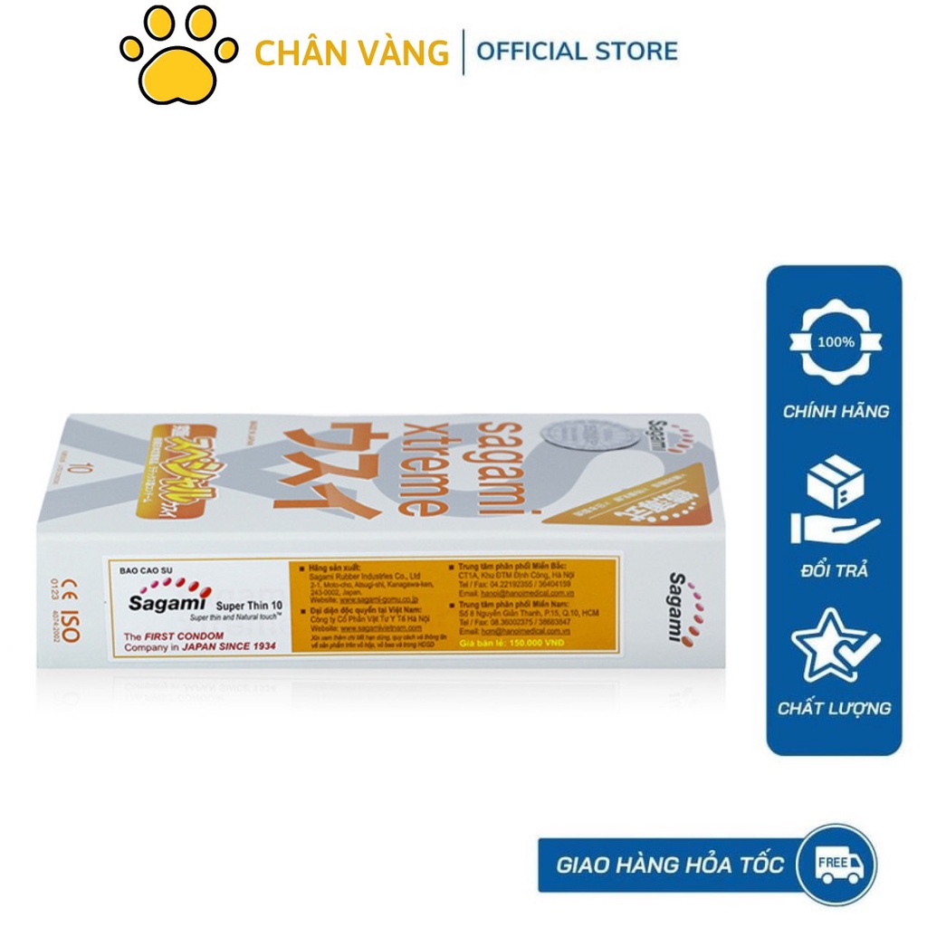 Bao Cao Su Siêu mỏng 10 chiếc Sagami Xtreme Super Thin - Nhật Bản