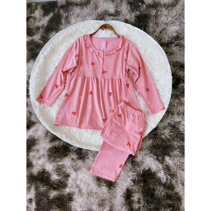 Bộ Pyjjama mặc nhà Bầu &amp; Sau sinh có chun chỉnh bụng B12 (Xanh, Hồng)