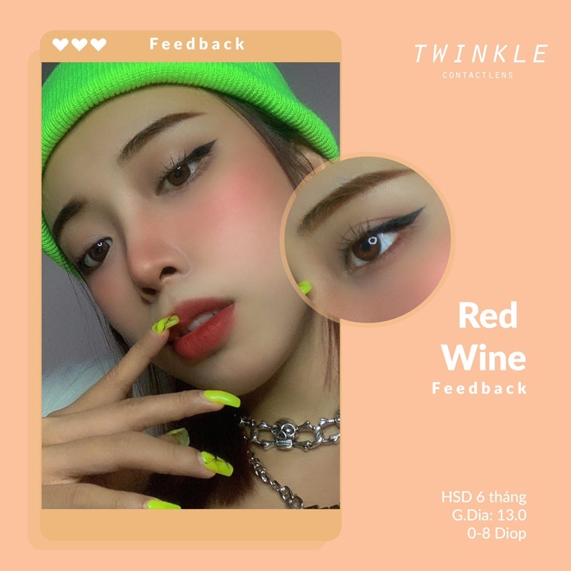 Kính áp tròng/Lens Red Wine Lens Twinkle