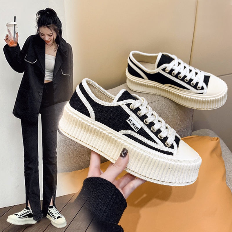 Giày Thể Thao Canvas Đế Dày Siêu Nhẹ Thoải Mái Dễ Phối Đồ Thời Trang Cho Nữ 2022