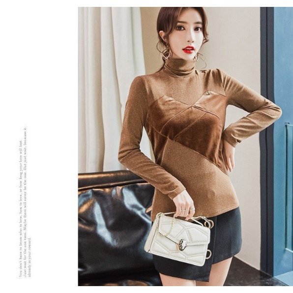 A68217 Áo nhung nữ lót nỉ  ấm ánh nhũ mặc mùa đông hàng nhập