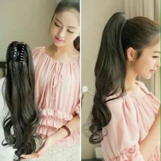 Tóc giả cột ngoạm xoăn