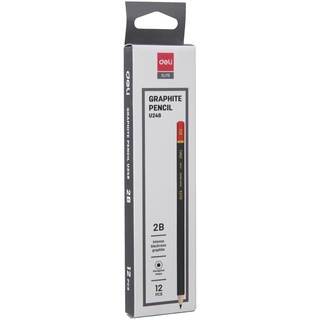 Bút chì gỗ 2B deli cao cấp U24820 - 1 cái - Bút chì lục giác cho họ sinh chuyên vpp - HOKAMI STORE
