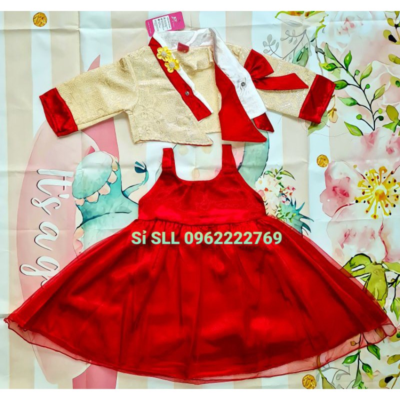 9-18kg Set Bộ Hanbok Hàn Quốc Gấm Lụa Cho Bé Gái