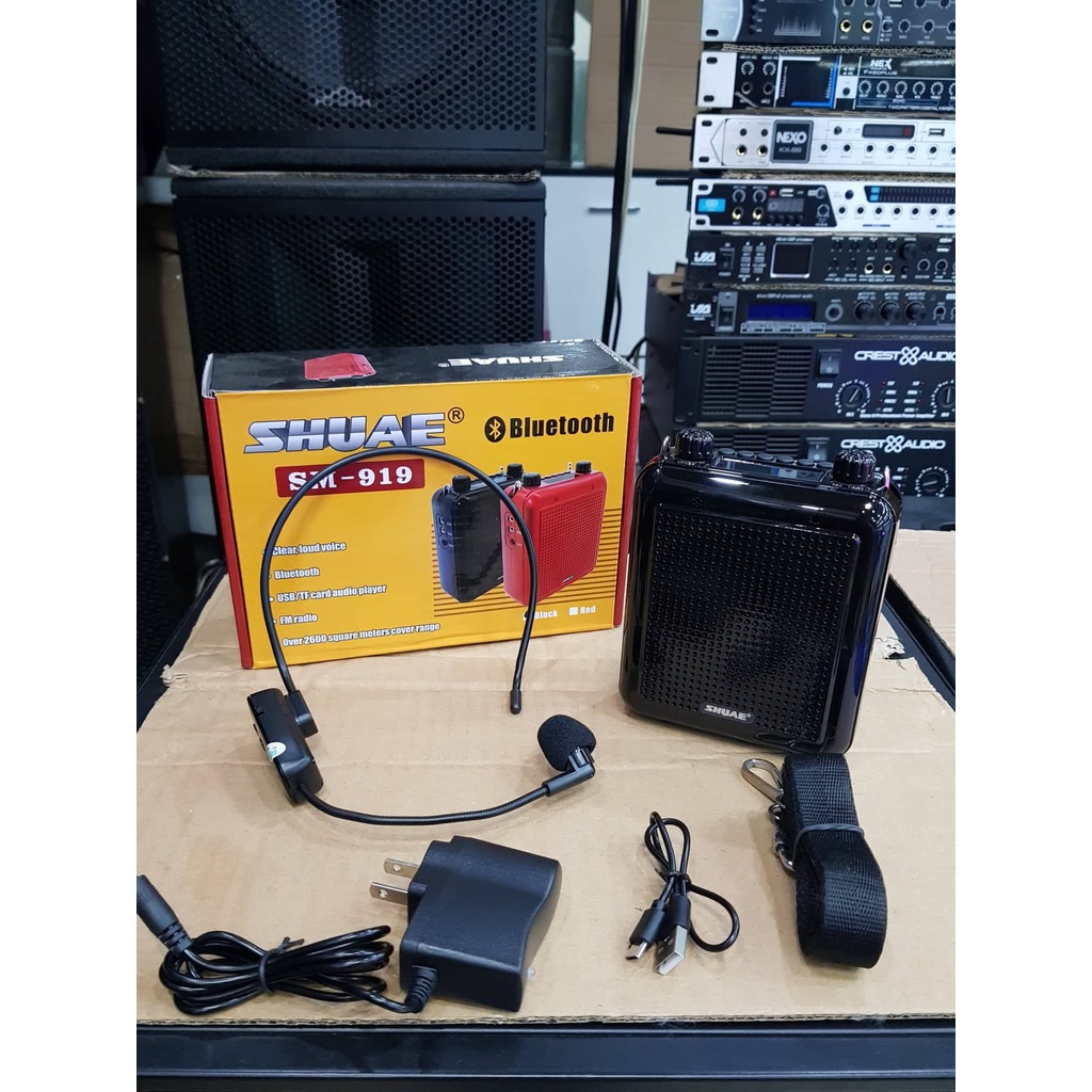 Loa trợ giảng SHUAE SM-919: Thiết kế Micro không dây, công suất 10W, âm thanh to, Chức năng Bluetooth, USB...