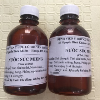 Nước súc miệng diệt khuẩn - Bệnh viện Y học cổ truyền Trung Ương