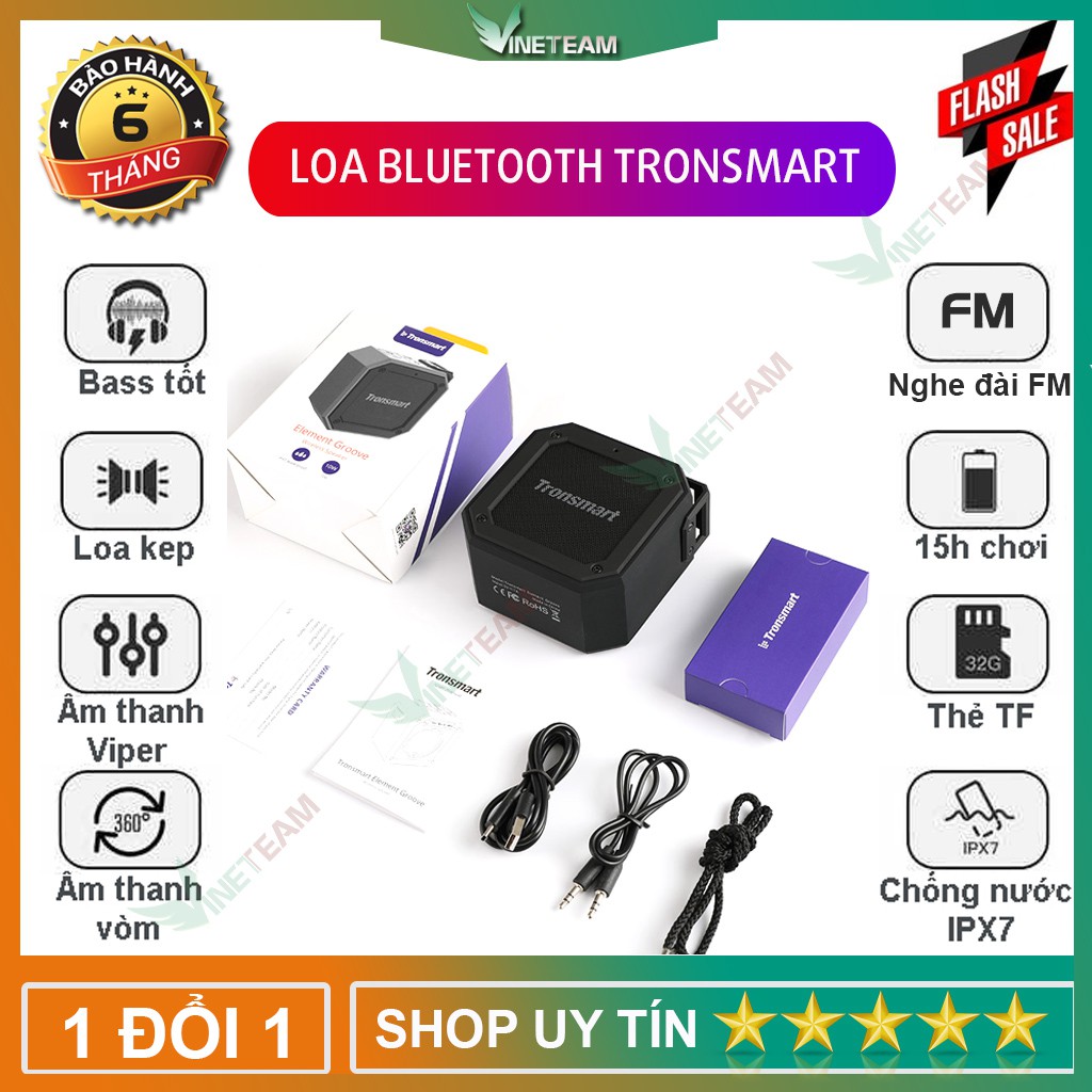 Loa Bluetooth 4.2 chống thấm nước Tronsmart Element Groove 10W Hãng Phân Phối Chính Thức -dc3992
