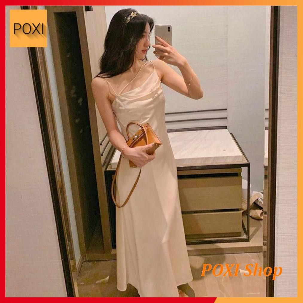 [ẢNH THẬT] Đầm Maxi Phi Lụa Dây Kiểu (NUDE+TÍM+TRẮNG) Đẹp !