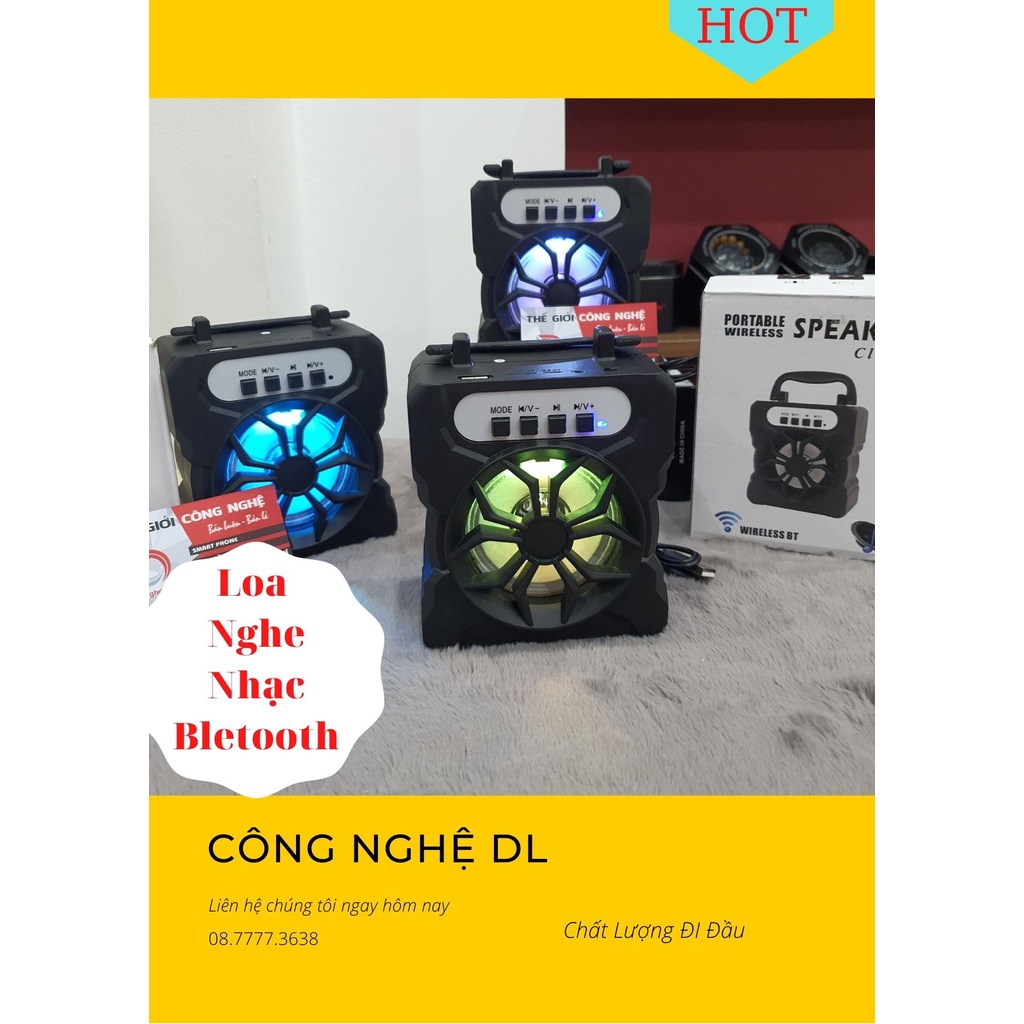 Loa Bluetooth không dây có đèn LED mini xách tay Siêu Hót (CL-91B)