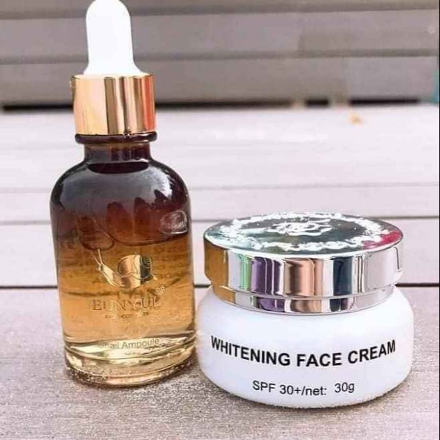 Combo Serum Ốc Sên Eunyul và Kem Dưỡng Trắng Da Paris
