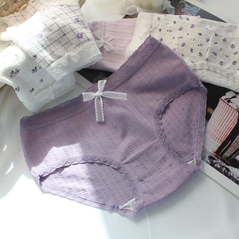 ❤️ Quần Lót Nữ ❤️ Quần Lót Cotton Co Dãn 4D Diên Vĩ Hoa Tím 488 ❤️