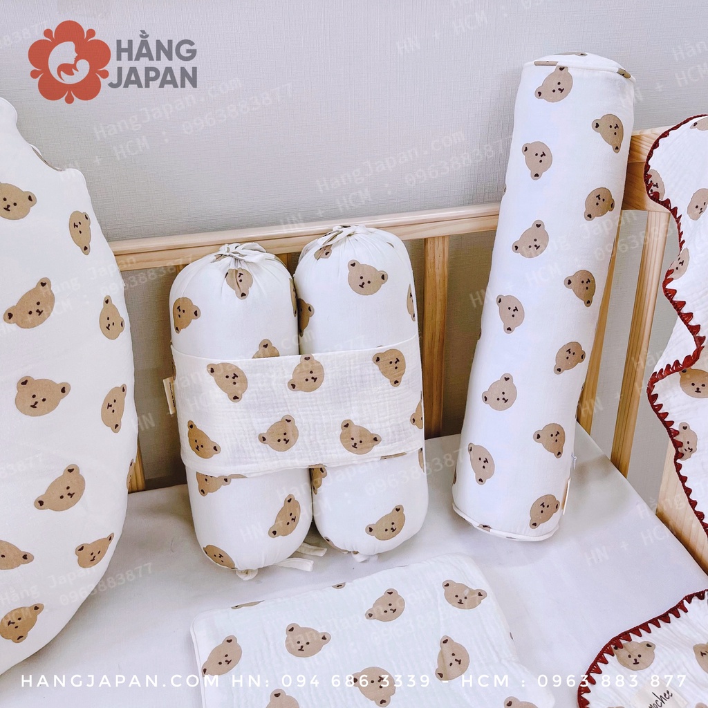 Gối ôm MOCHEE Muslin cao cấp giúp bé ngủ ngon kích thước 15x50cm