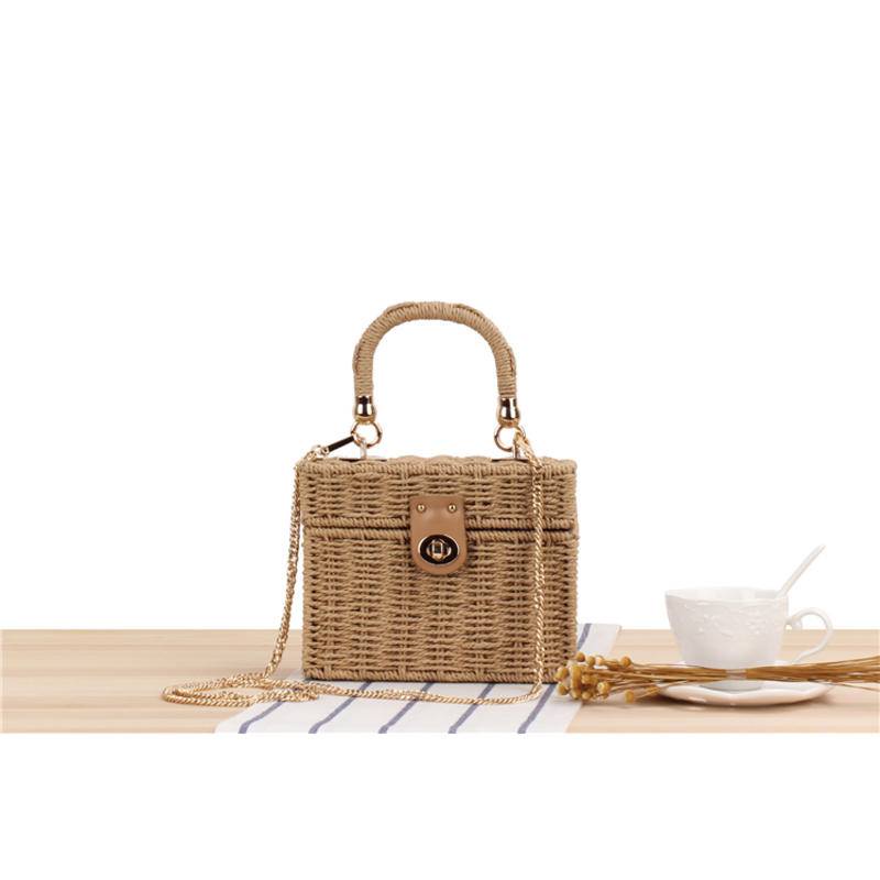 Túi Đeo Chéo Vai Đan Mây Dáng Vuông Nhỏ Phong Cách Nhật Hàn Thời Trang Đi Biển Mới Cho Nữ