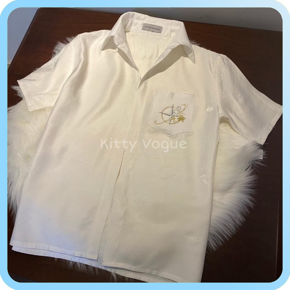 (SẴN 1 ÁO TRẮNG SIZE M) (Vô Ái Sa Lậu: Loveless Hourglass) Áo sơmi tay ngắn DK/JK "Noir" [Video+Ảnh thật]