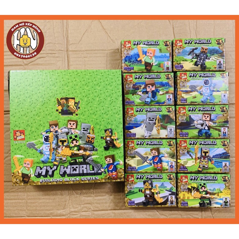 Đồ chơi xếp hình - Bộ 10 hộp - Minifigures Minecraft - Hàng siêu đẹp - Giá rẻ !