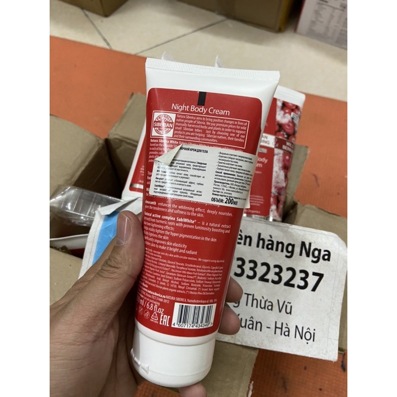 Kem dưỡng thể làm trắng da Nature -Siberica Ban Đêm