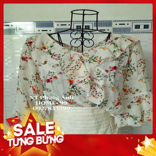 💥SALE💥SET QUẢNG CHÂU ÁO VOAN HOA MIX CHÂN VÁY KIỂU - Hàng nhập khẩu