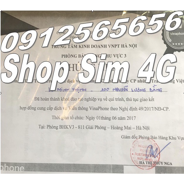 Sim DATA VINA - Gói Hỗ Trợ Cập Nhật Thông Tin Chính Chủ