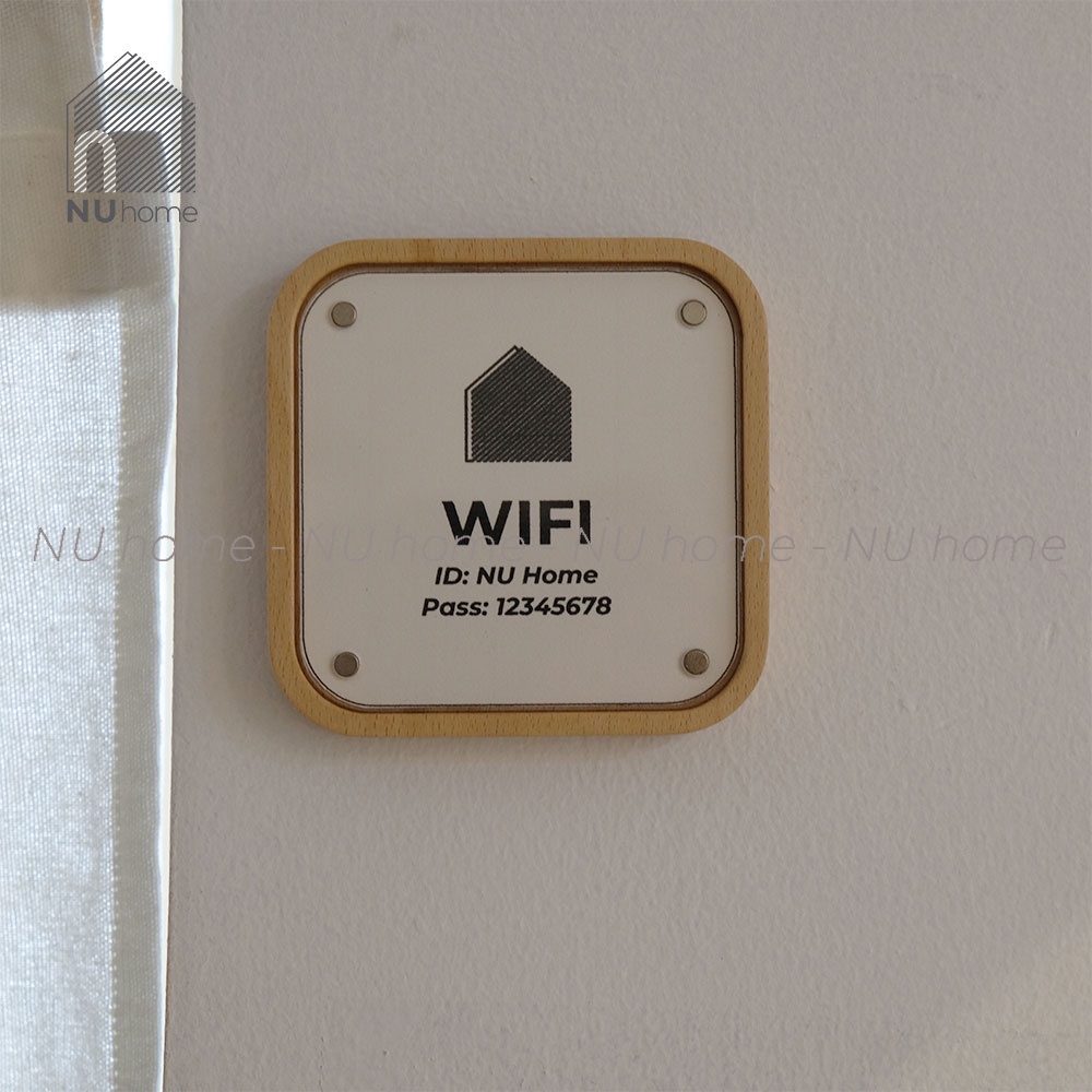 nuhome.vn | Bảng chỉ dẫn - Muri, bảng gỗ tùy chỉnh thông tin, bảng ghi số bàn thẻ gỗ wifi được thiết kế đơn giản cao cấp