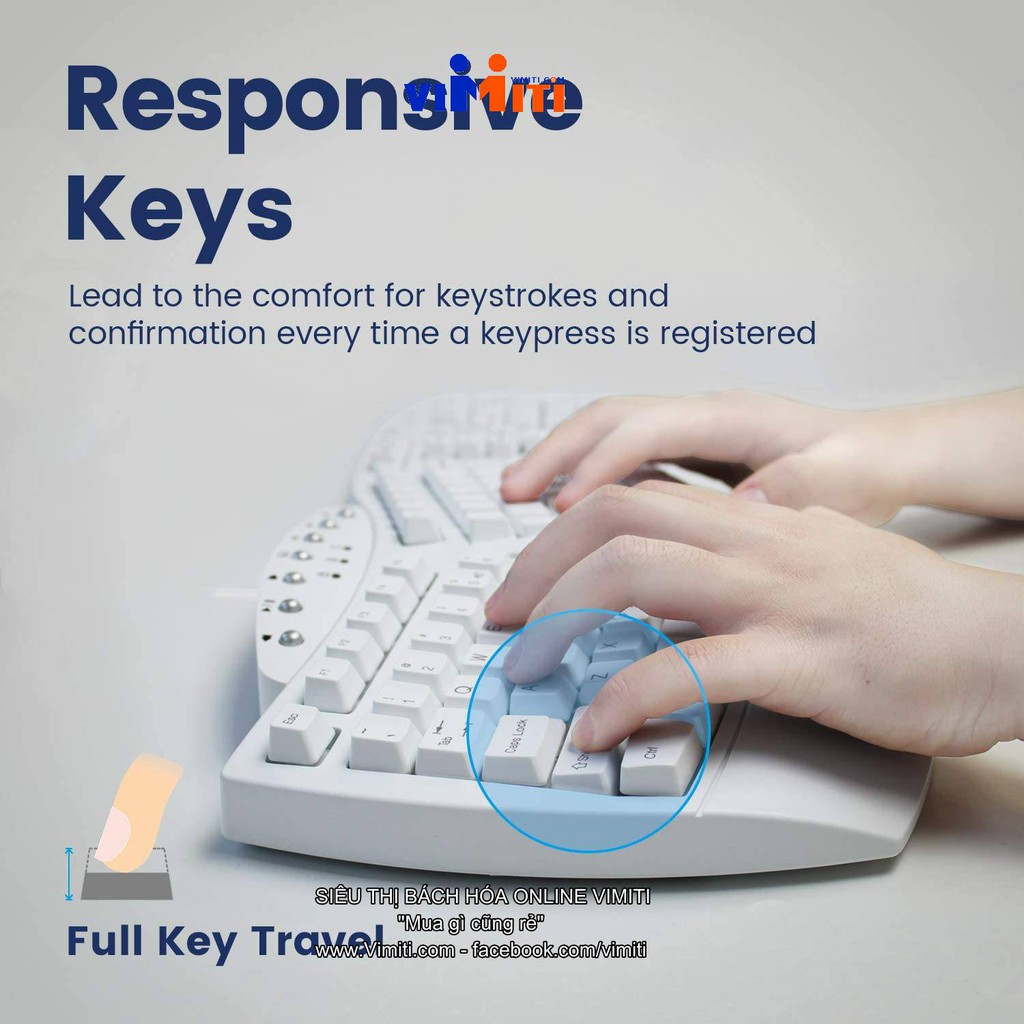 Bàn phím chia đôi công thái học Perixx  thiết kế công thái học hiện đại, giá siêu rẻ