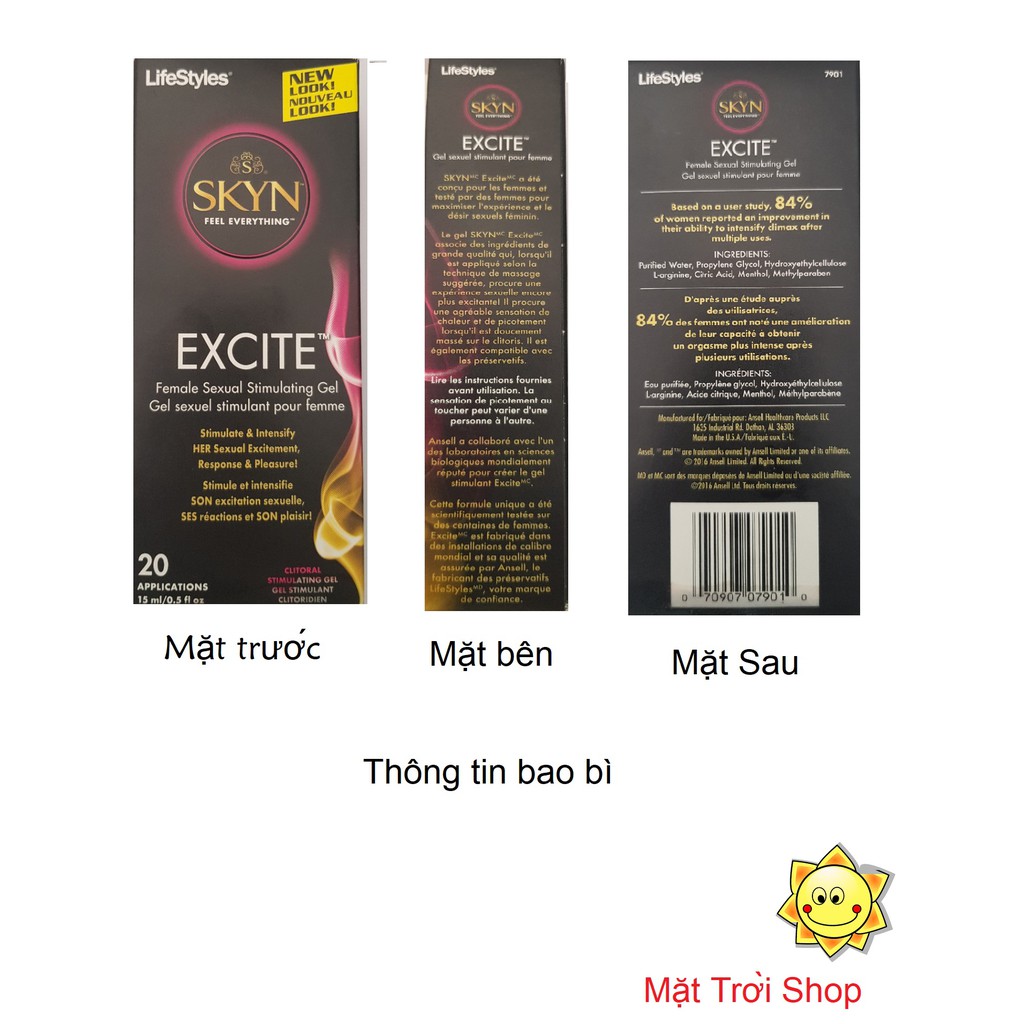 GEL BÔI EXCITE TĂNG CẢM GIÁC CHO NỮ GIỚI