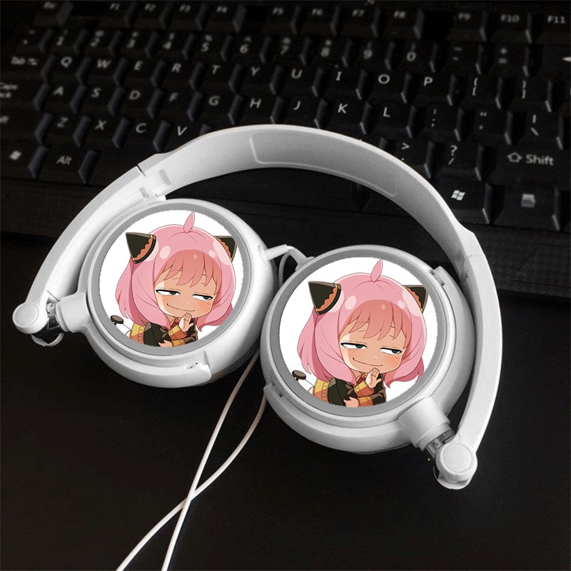 Tai nghe in hình nhân vật SPY x Family ver nằm anime chibi dạng chụp cắm dây tiện lợi
