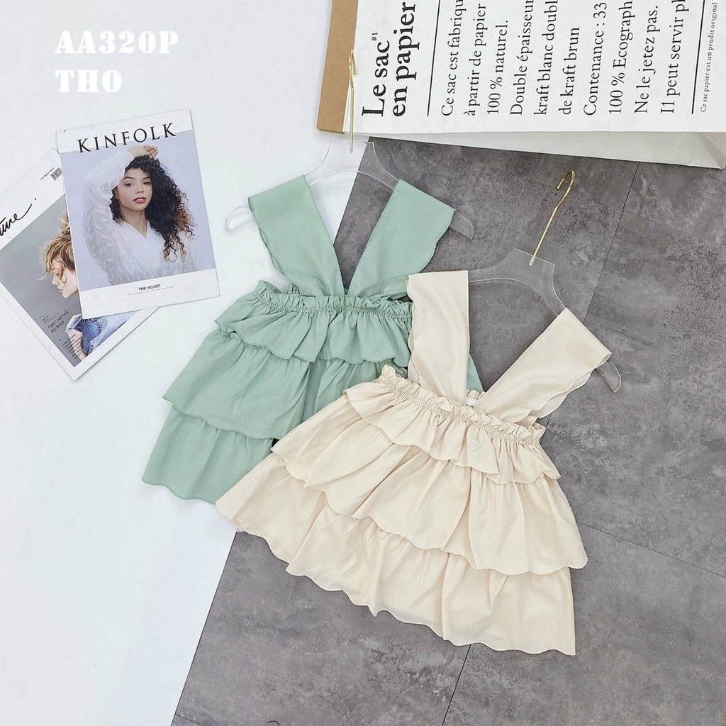 ÁO BABYDOLL DÂY BẢN PHÓI TẦNG LỚP 060521