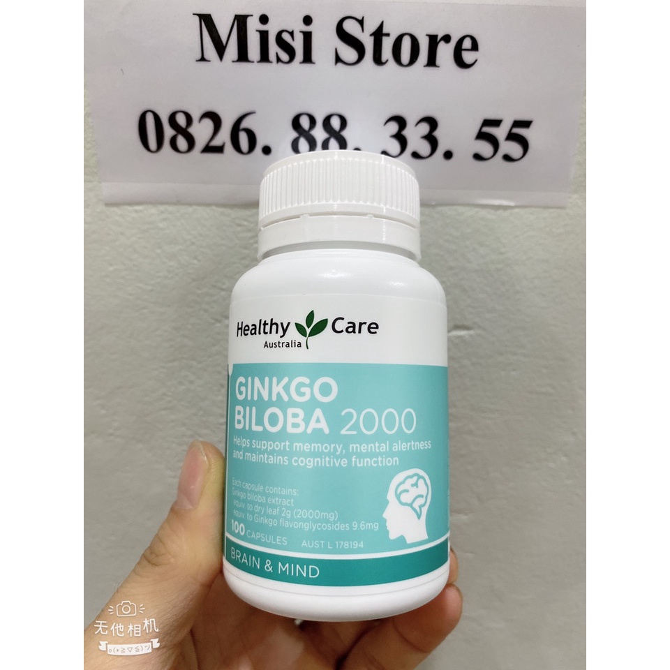 Bổ não Ginkgo Biloba 2000, viên uống bổ não, tuần hoàn máu não, 100 viên