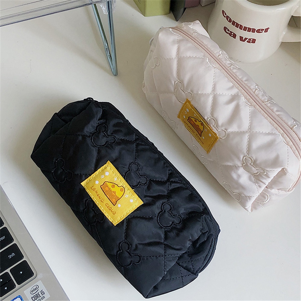 Túi Đựng Đồ Trang Điểm Sức Chứa Lớn Họa Tiết Phô Mai Dễ Thương Cho Học Sinh