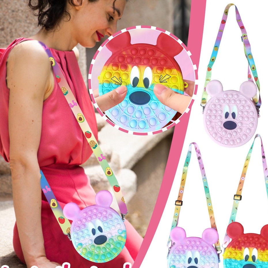 Túi pop it cho bé gái giá rẻ đeo chéo giảm căng thẳng bóp bong bóng nhiều hình dễ thương ( #túi pop it )