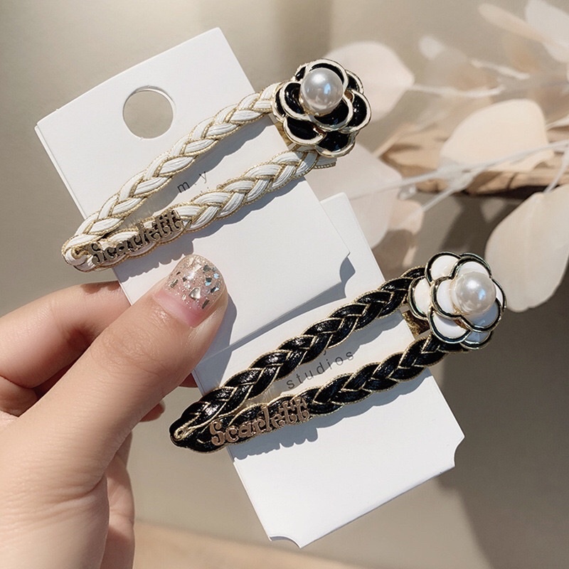 Kẹp Tóc Đính Hoa Trà #Chanel xinh xắn❤️Freeship
