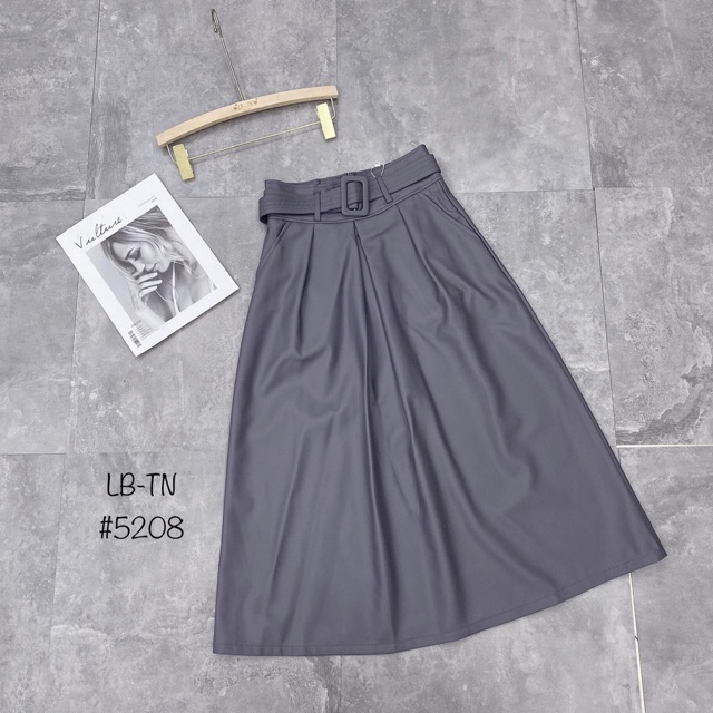 CHÂN VÁY DA DÁNG DÀI KÈM BELT | BigBuy360 - bigbuy360.vn