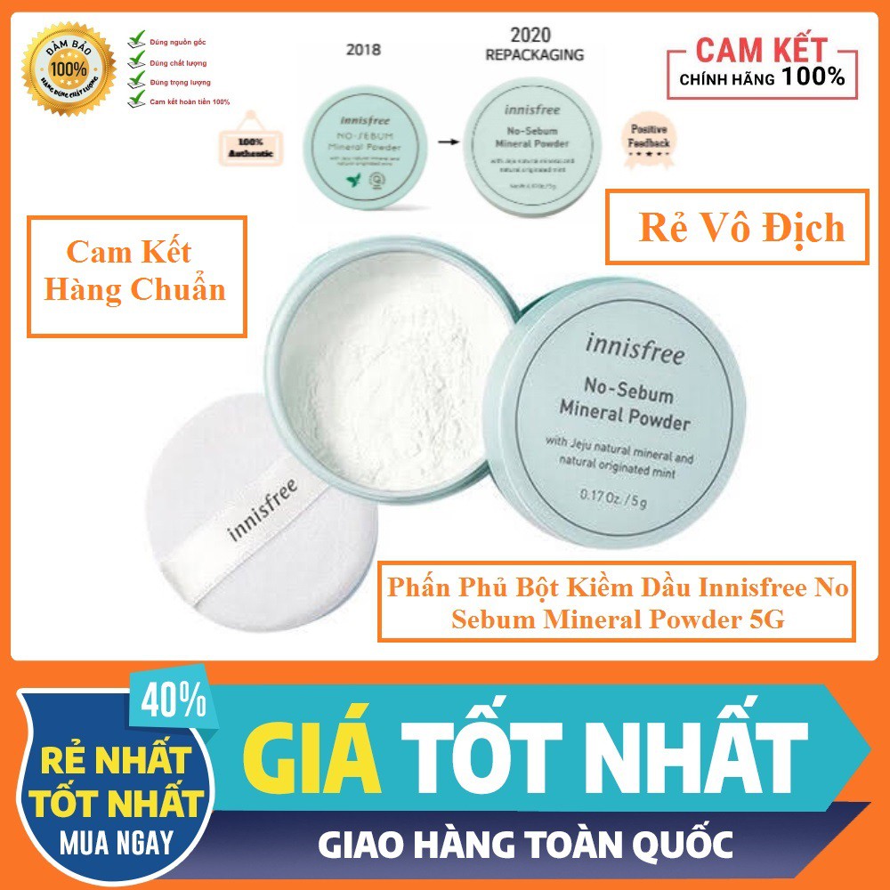 Phấn Phủ Kiềm Dầu Innisfree No Sebum Mineral Powder 5G [ Cam Kết Hàng Chuẩn Auth ] | BigBuy360 - bigbuy360.vn