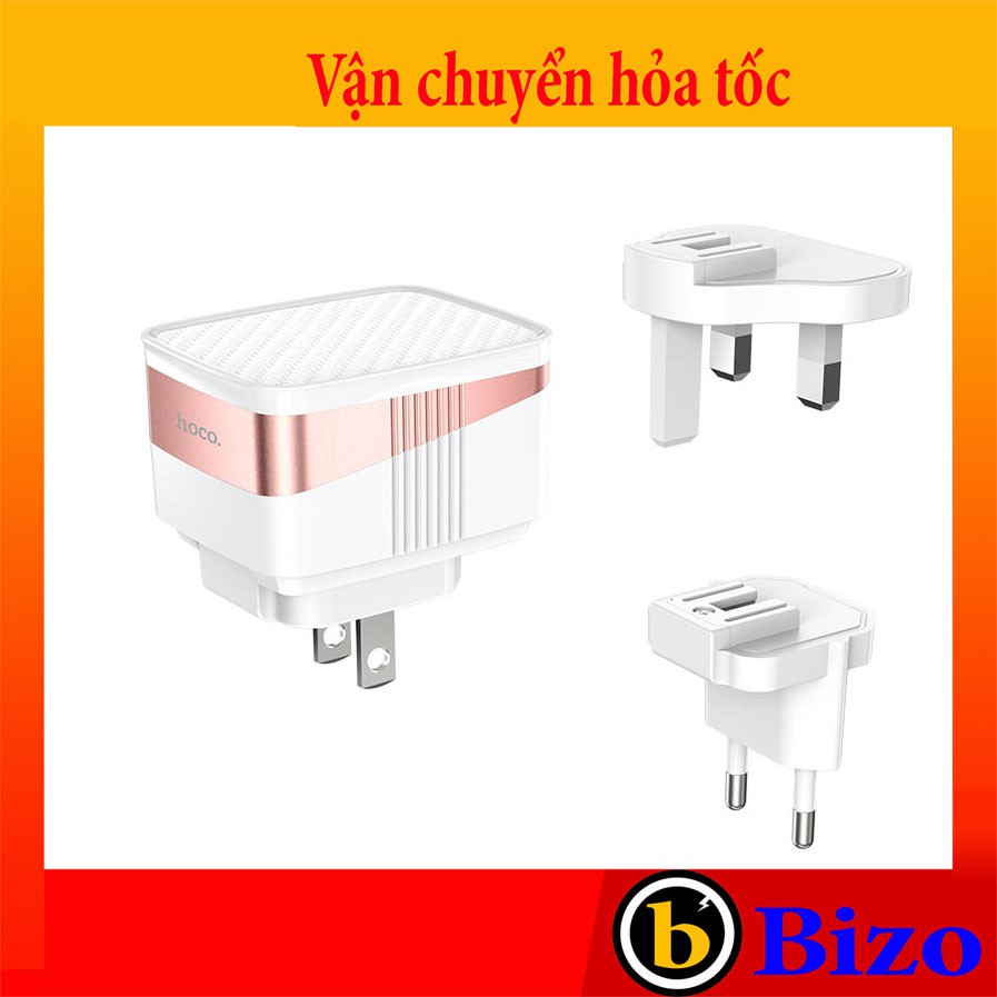 [hoco] CỐC SẠC NHANH HOCO C83 GỒM 3 CỔNG 2.4A, 3 CHUI CẮM THAY THẾ