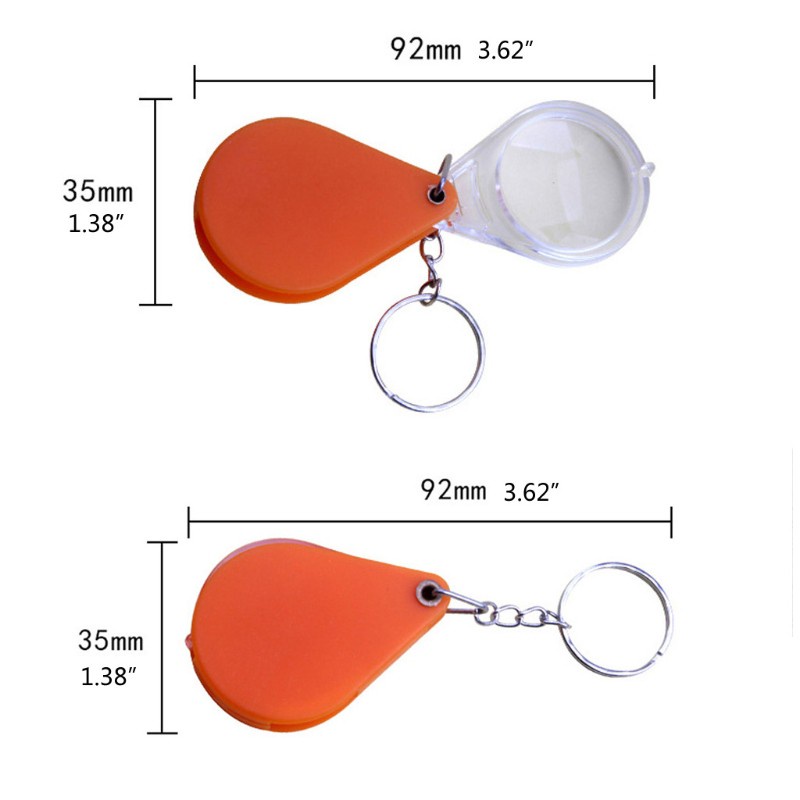 Kính lúp mini 10x bỏ túi gấp gọn có móc khóa