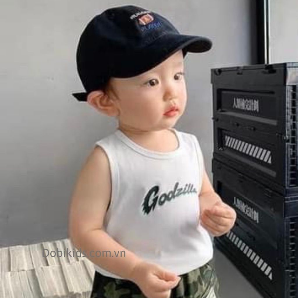 Áo thun ba lỗ bé trai cotton SG loại đẹp co giãn mềm mát style dễ thương 09-28kg