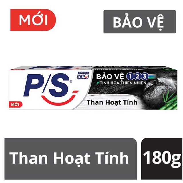 Kem đánh răng P/S bảo vệ 123 Than hoạt tính 180g