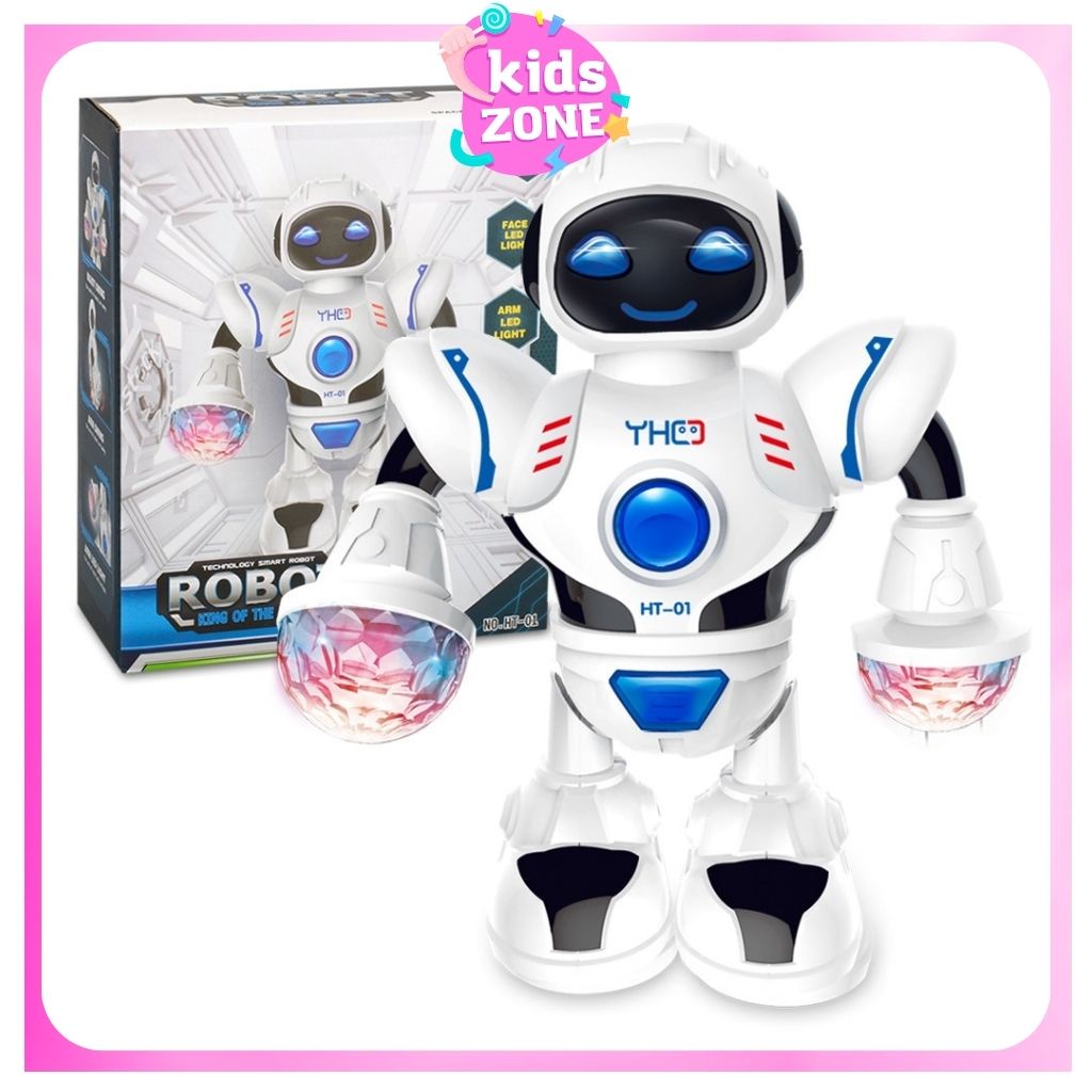 Đồ Chơi Trẻ Em Robot Phát Sáng Và Nhảy Múa Theo Nhạc Giải Trí Cho Bé Trai Bé Gái KIDS ZONE