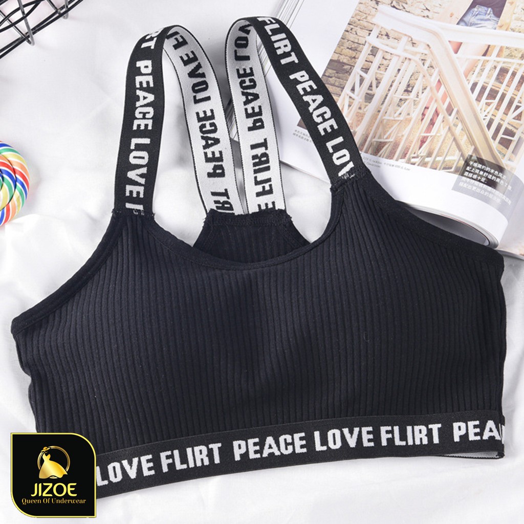 Áo bra nữ thể thao tập GYM len gân tăm 2 dây JIZOE ALT25