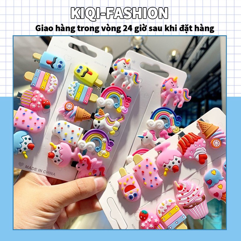 Bộ 10 kẹp tóc hoạt hình phong cách Nhật Bản và Hàn Quốc cho nữ